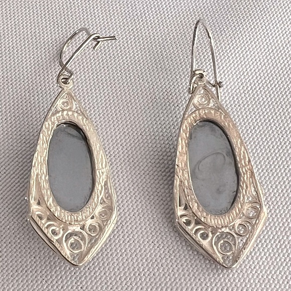 Sterling Silver and Hematite Earrings - Picture 5 of 6